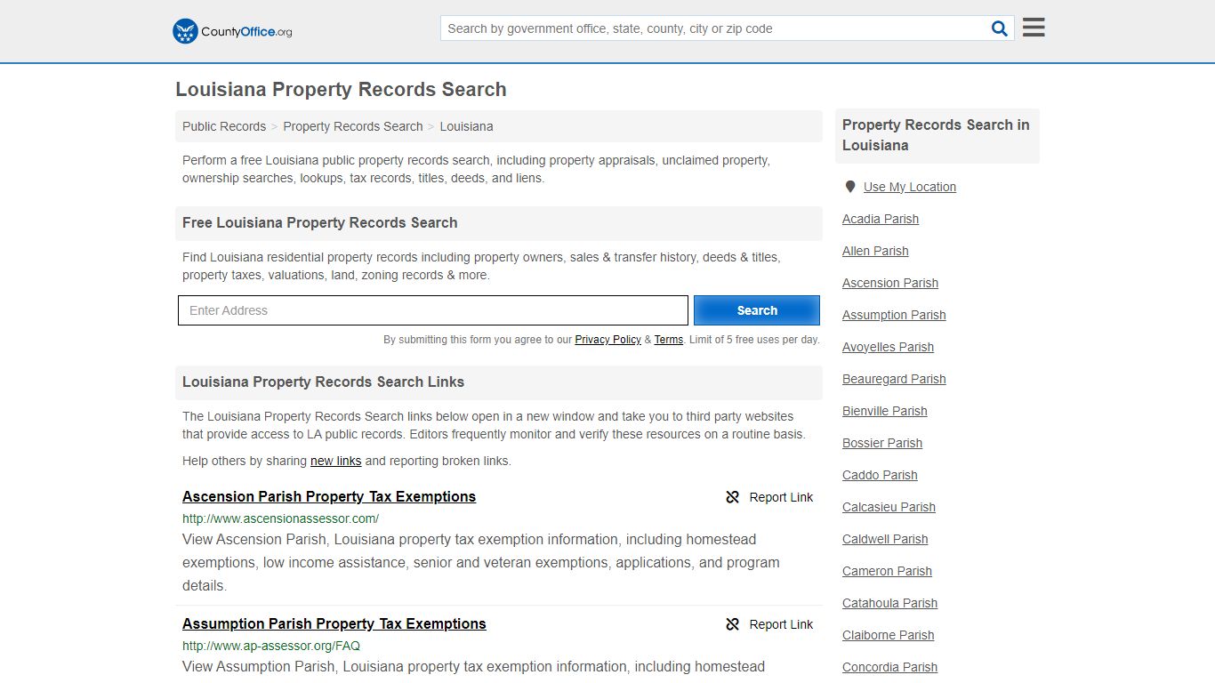 Louisiana Property Records Search - County Office